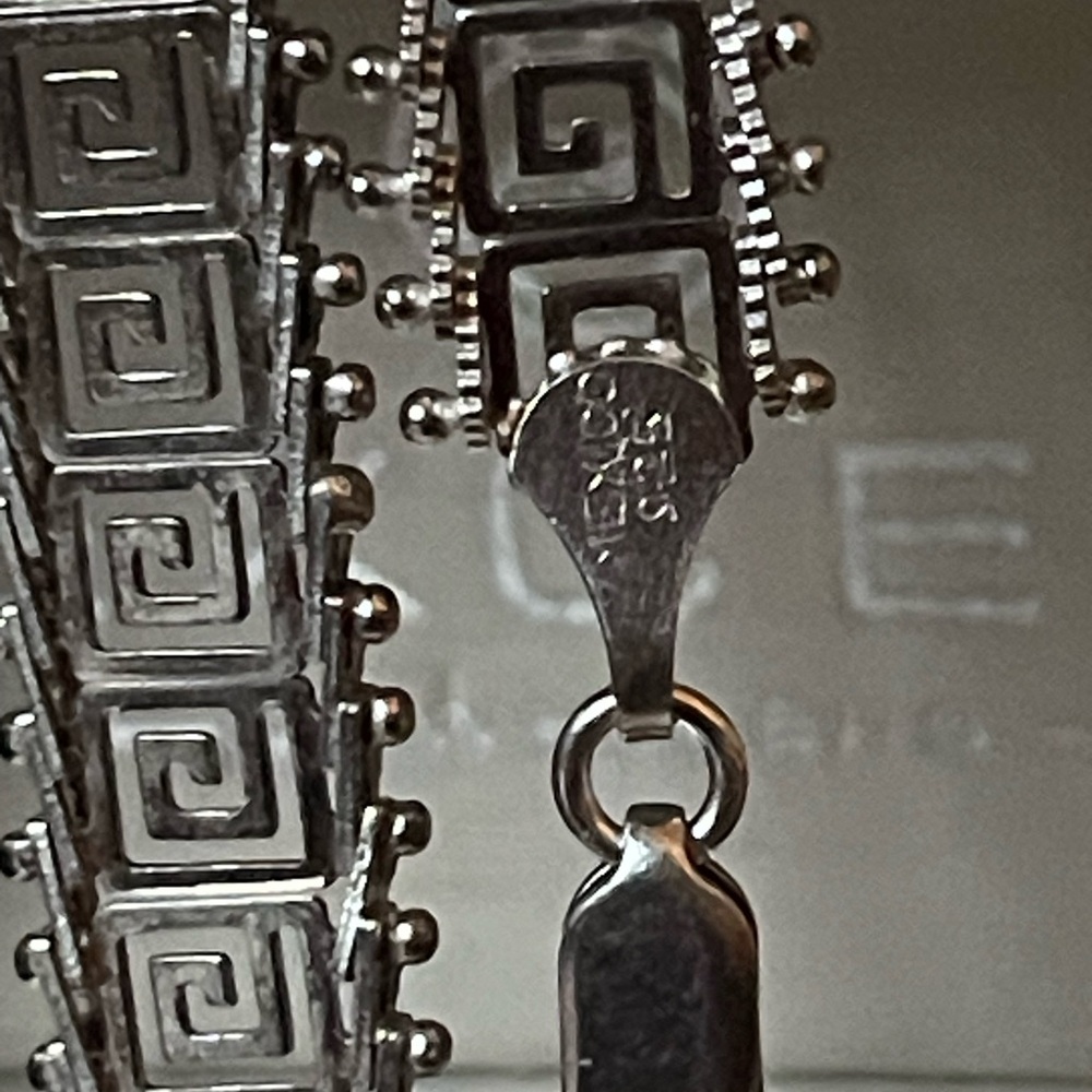 VTG 925 Mexico Silver Greek Key Bracelet - Picture 5 of 10